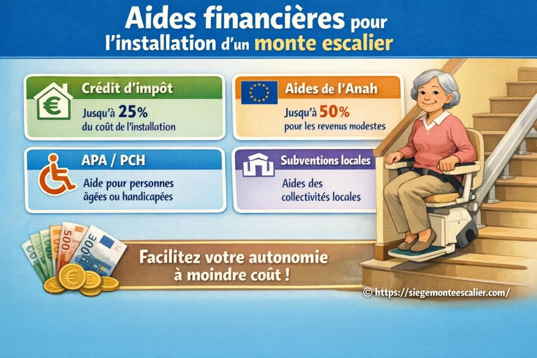 Aides financières pour l'installation d'un monte escalier