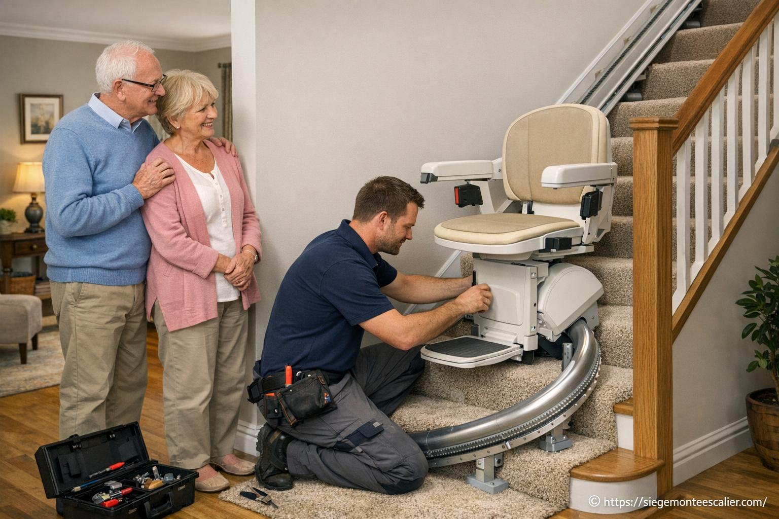 Installation d'un monte escalier