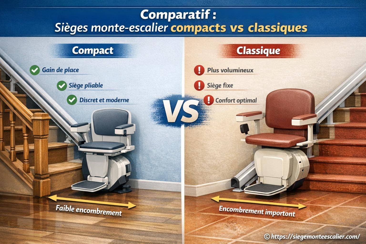 Comparatif des sièges monte-escalier compacts vs classiques : lequel choisir ?