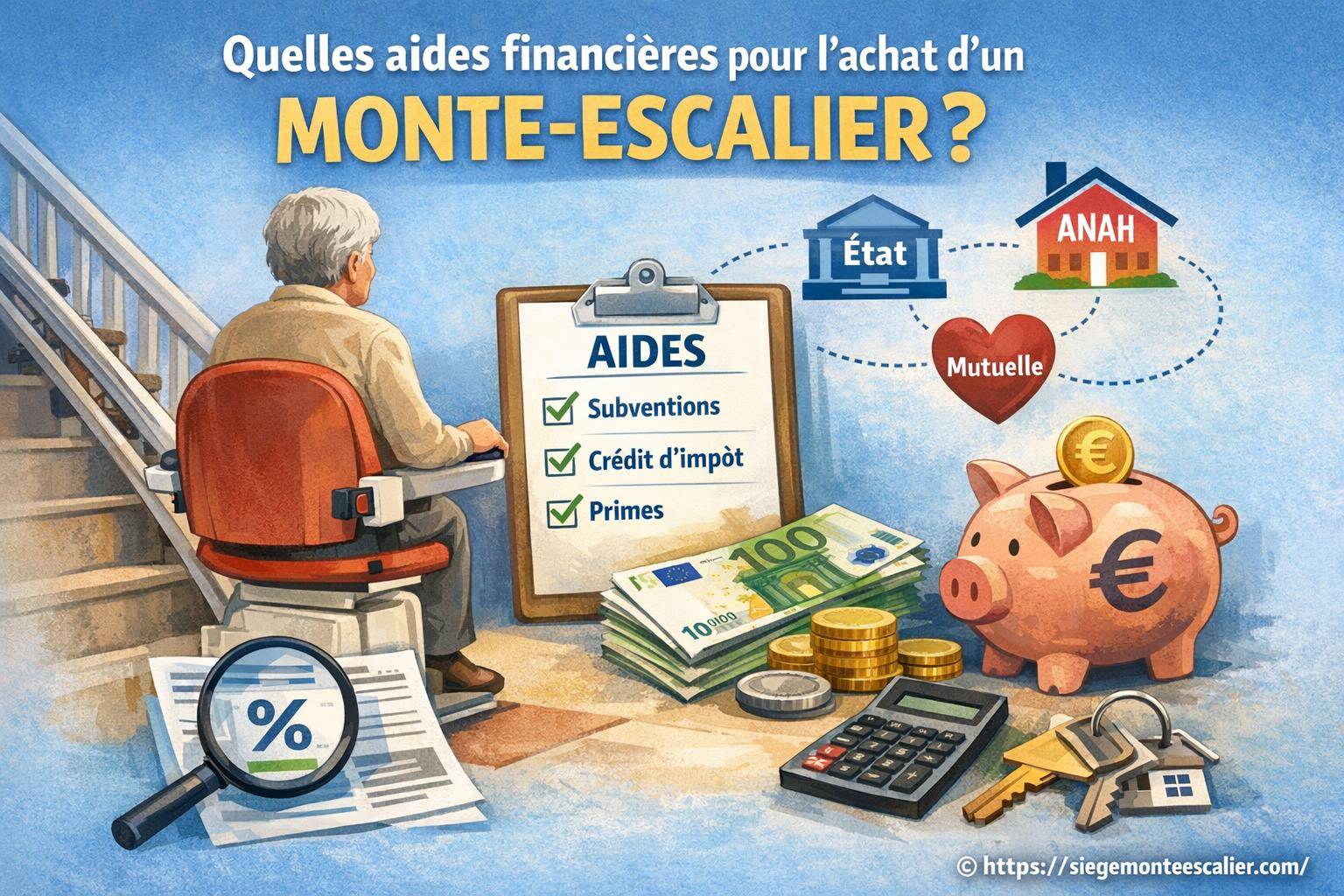 Quelles aides financières pour l'achat d'un monte-escalier ?
