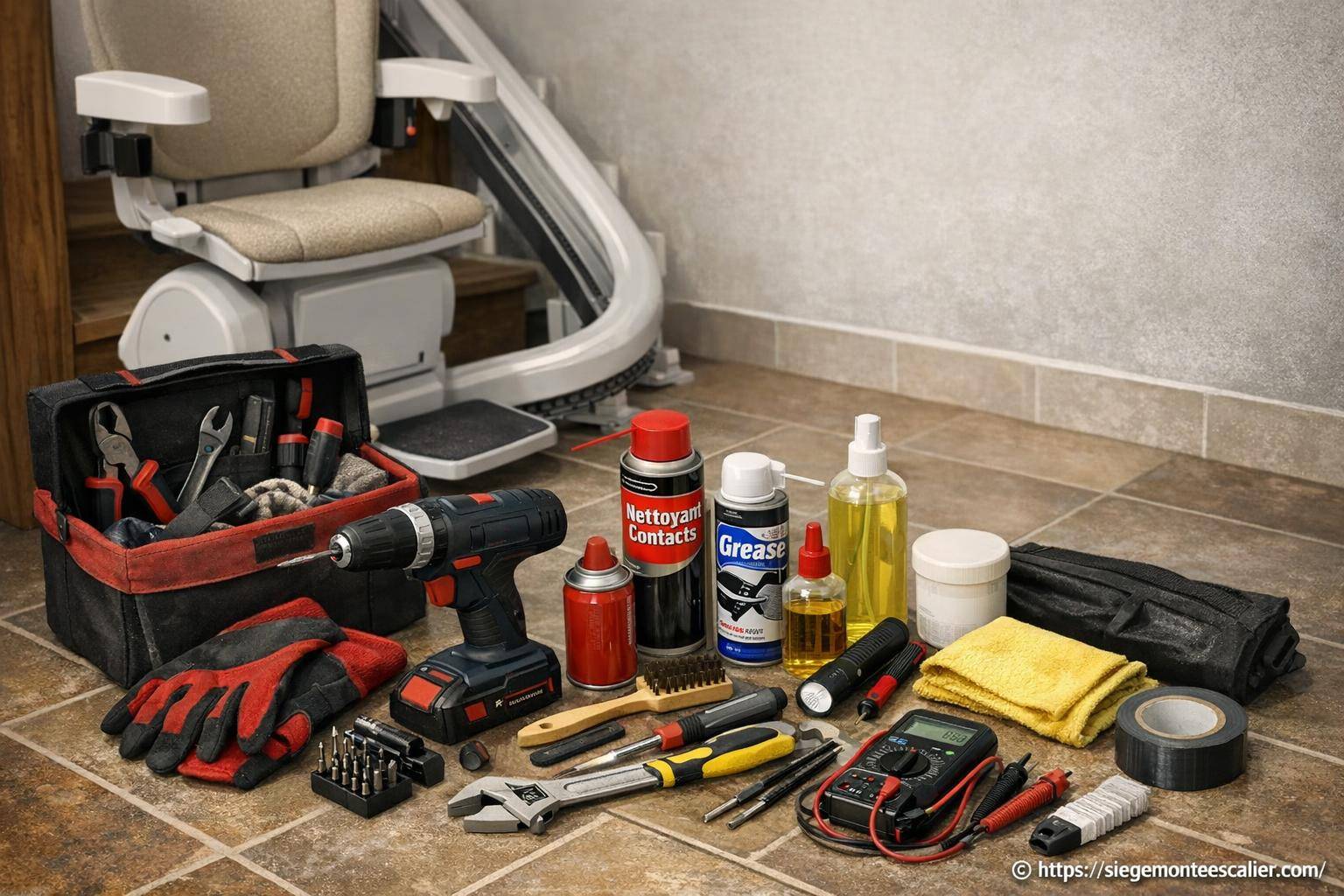 Quels outils sont nécessaires pour l'entretien d'un siège monte-escalier ?